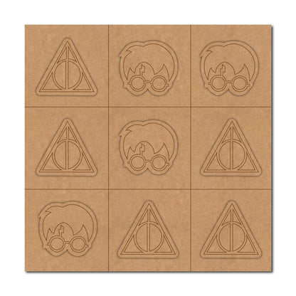 Harry Potter Tic Tac Toe Pre Marked MDF Design 1
