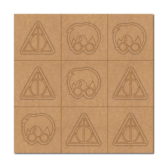 Harry Potter Tic Tac Toe Pre Marked MDF Design 1