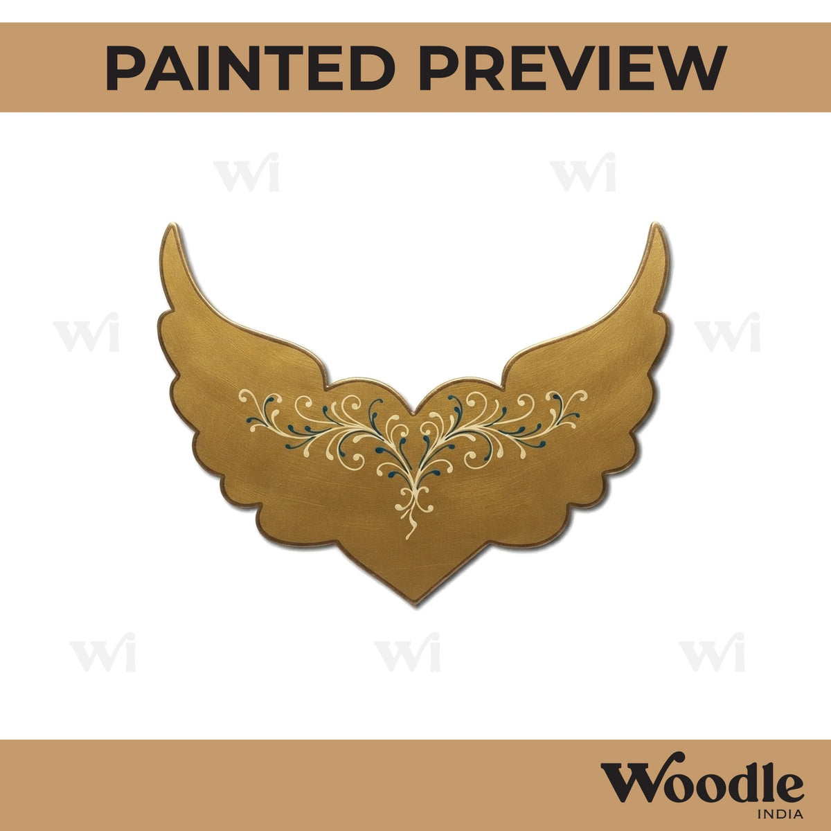 Heart Angel Wings Cutout MDF Design 1