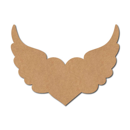 Heart Angel Wings Cutout MDF Design 1