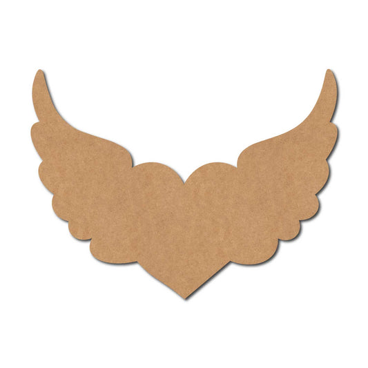 Heart Angel Wings Cutout MDF Design 1