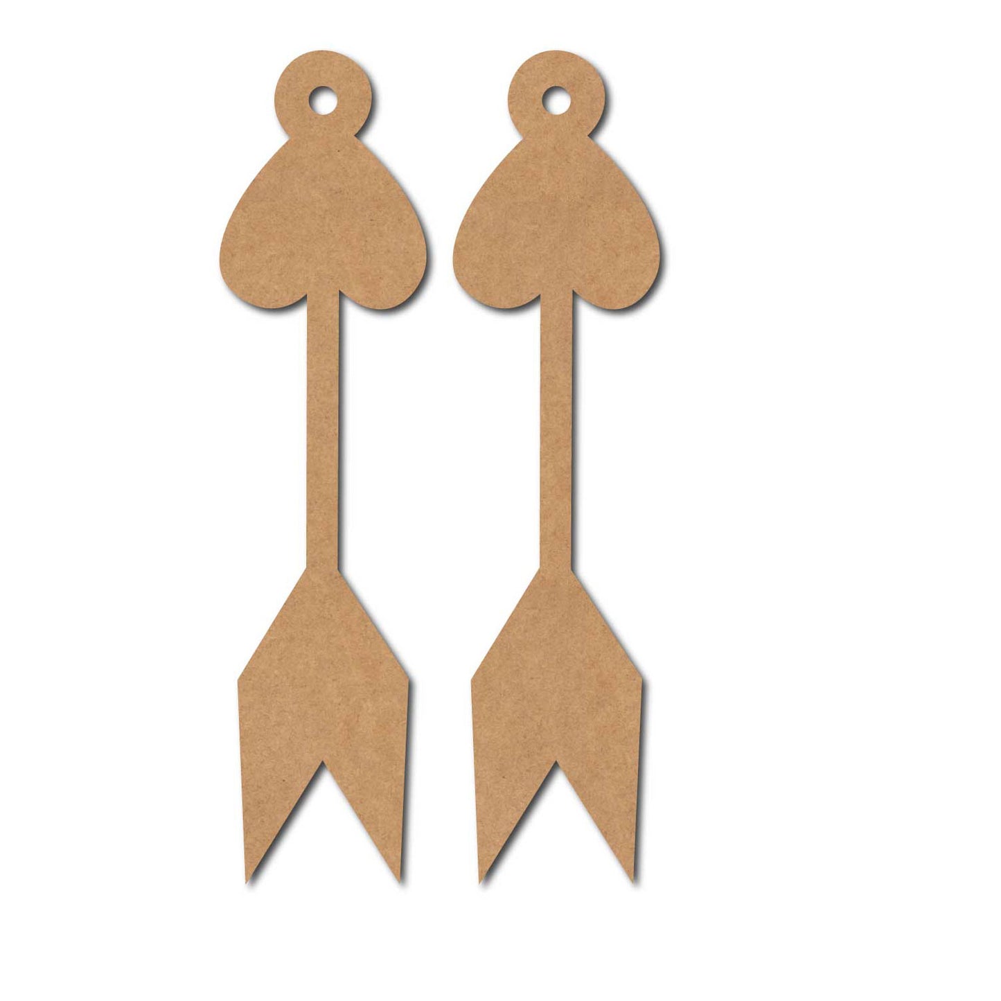 Heart Arrow Earrings MDF Design 1