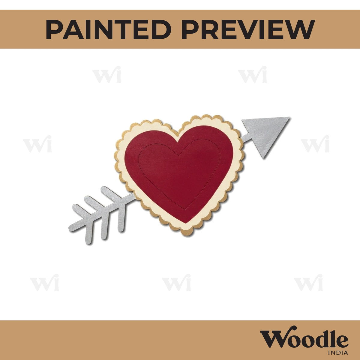 Heart Arrow Pre Marked MDF Design 1