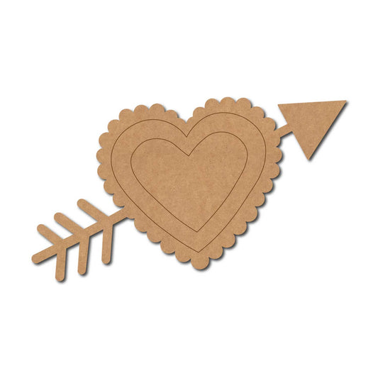 Heart Arrow Pre Marked MDF Design 1