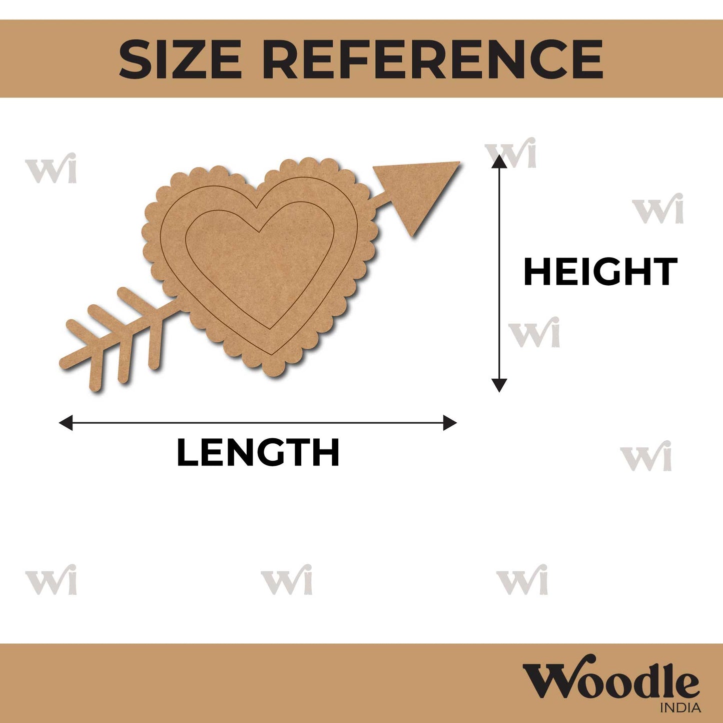 Heart Arrow Pre Marked MDF Design 1
