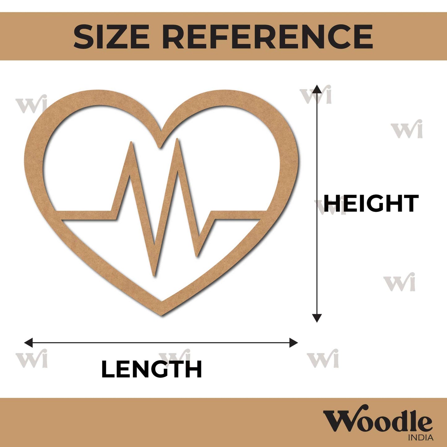 Heart Beat Cutout MDF Design 1