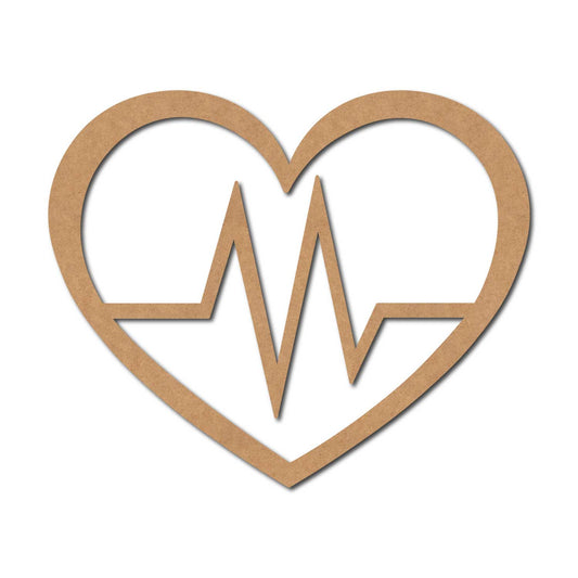 Heart Beat Cutout MDF Design 1