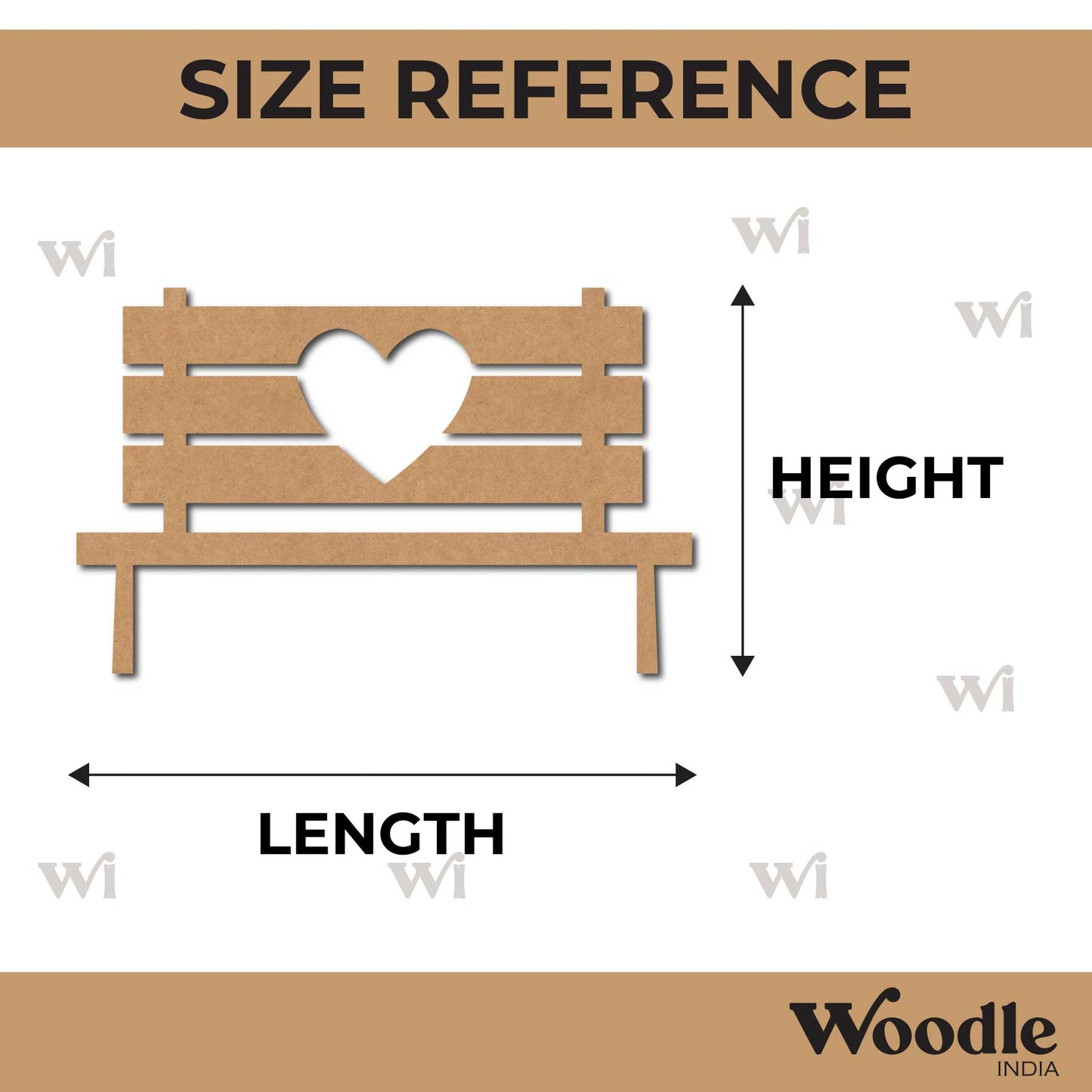 Heart Bench Cutout MDF Design 1