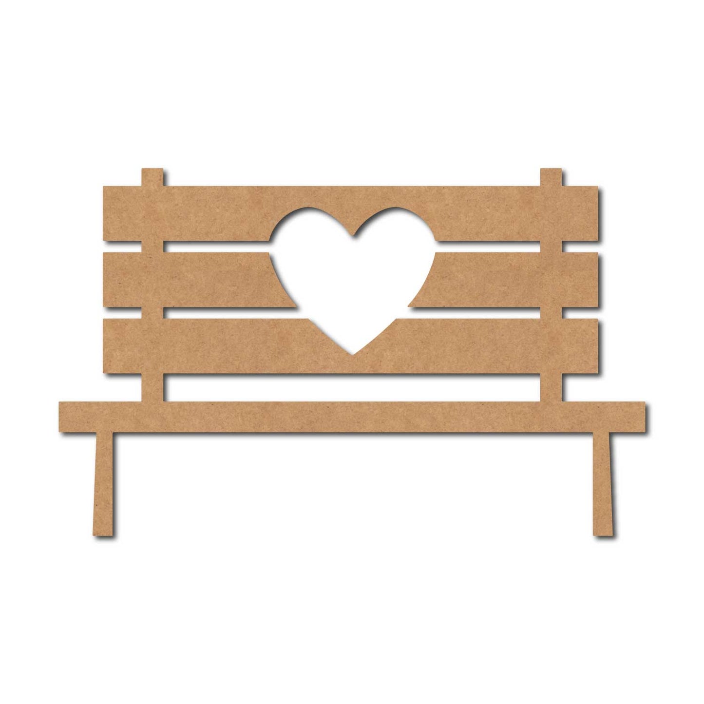 Heart Bench Cutout MDF Design 1
