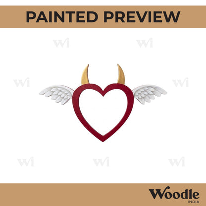 Heart Devil Angel Wings Cutout MDF Design 1