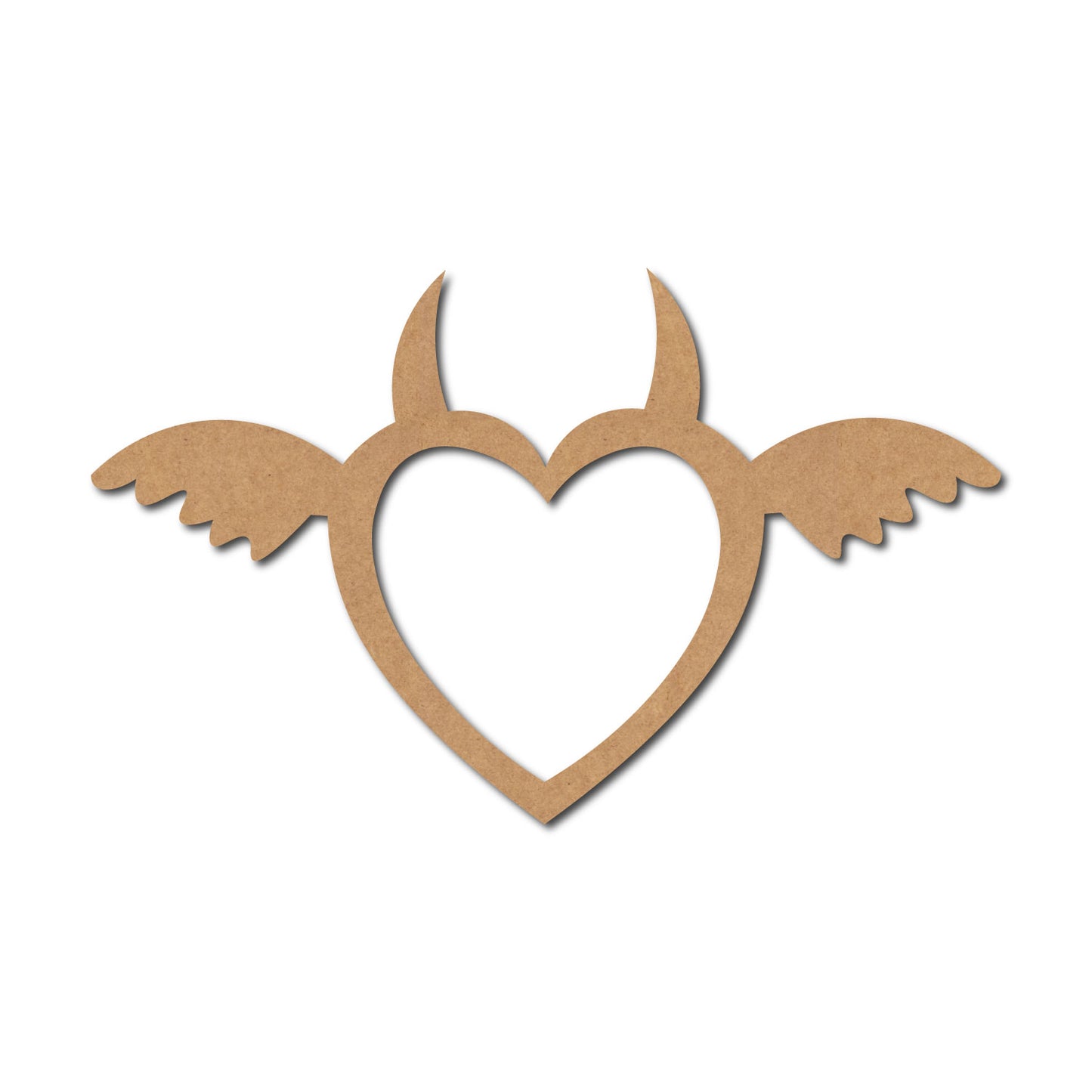 Heart Devil Angel Wings Cutout MDF Design 1