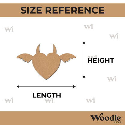 Heart Devil Angel Wings Cutout MDF Design 2