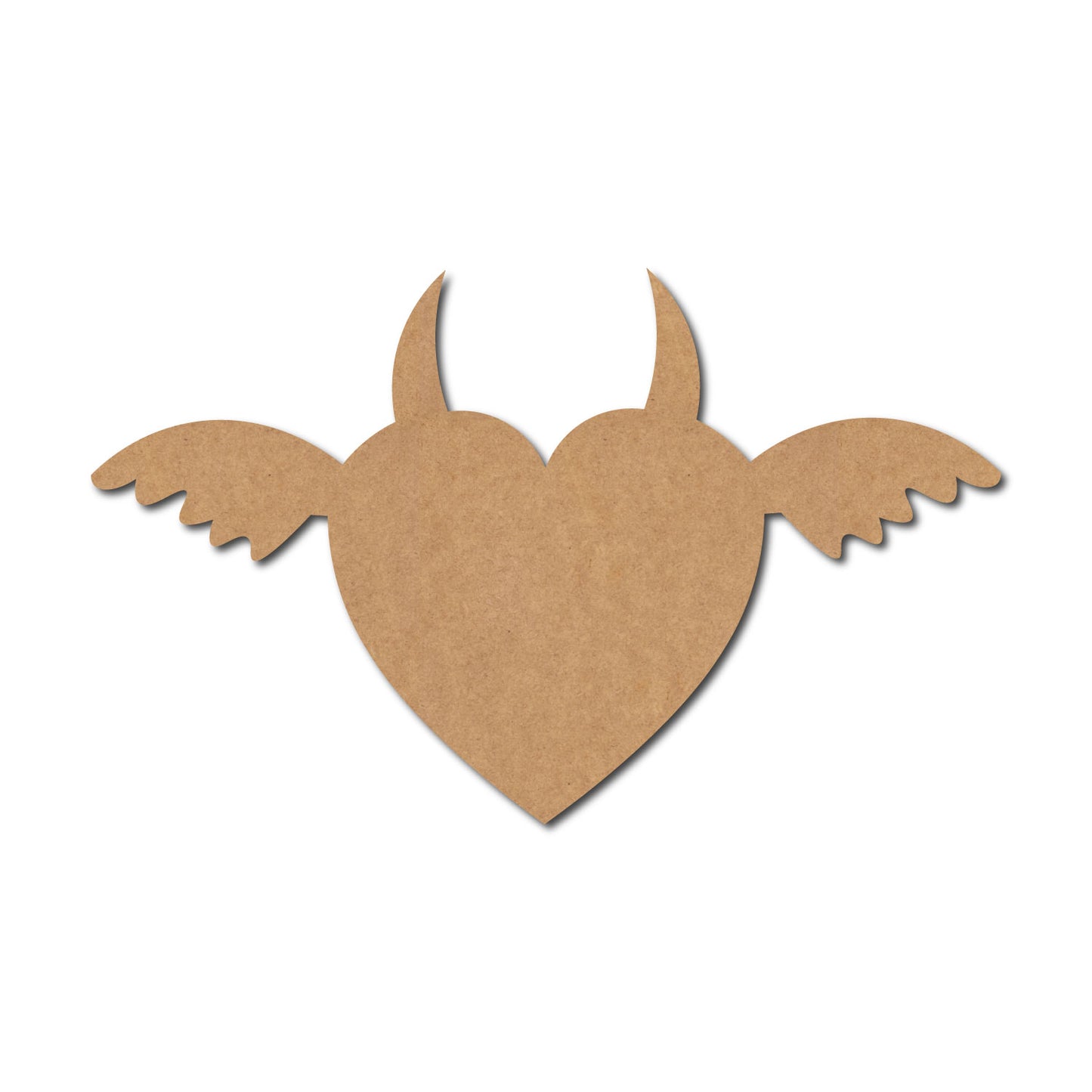 Heart Devil Angel Wings Cutout MDF Design 2