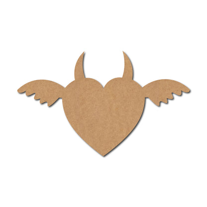 Heart Devil Angel Wings Cutout MDF Design 2