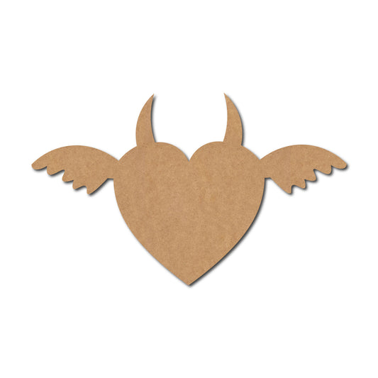 Heart Devil Angel Wings Cutout MDF Design 2