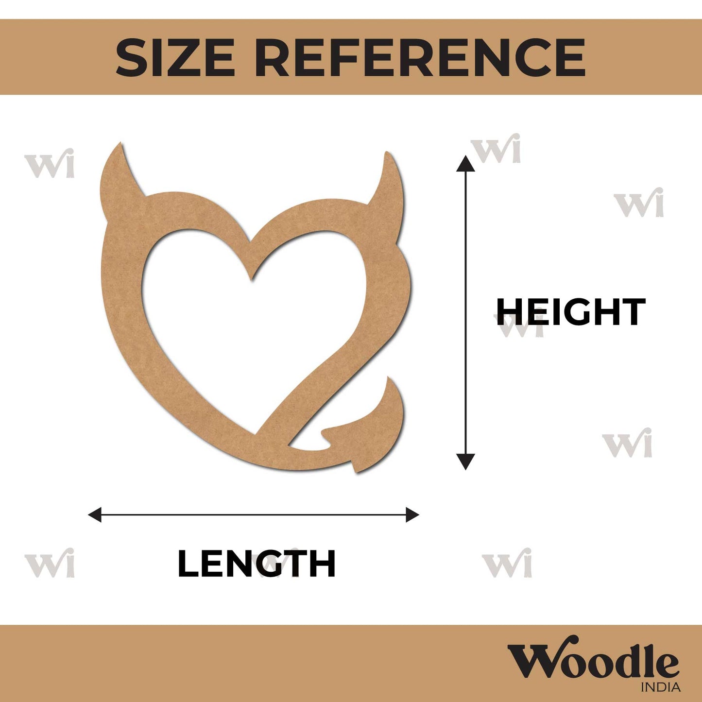 Heart Devil Cutout MDF Design 1