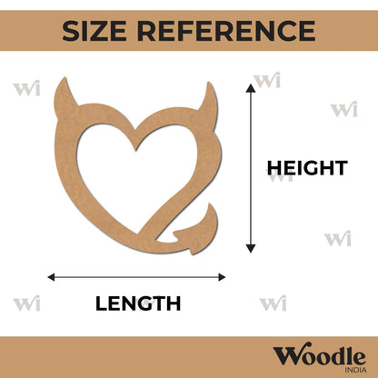 Heart Devil Cutout MDF Design 1