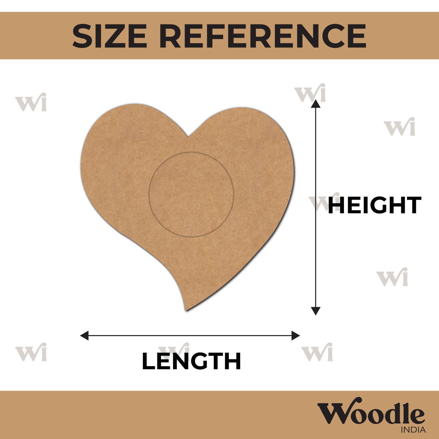 Heart Diya Tealight Holder MDF Design 1