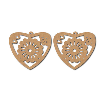 Heart Earrings MDF Design 1