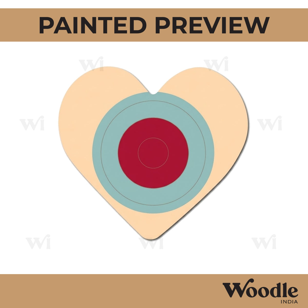 Heart Evil Eye Pre Marked MDF Design 1