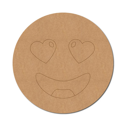 Heart Eyes Face Emoji Pre Marked MDF Design 1