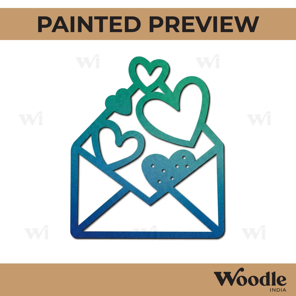 Heart Letter Cutout MDF Design 1