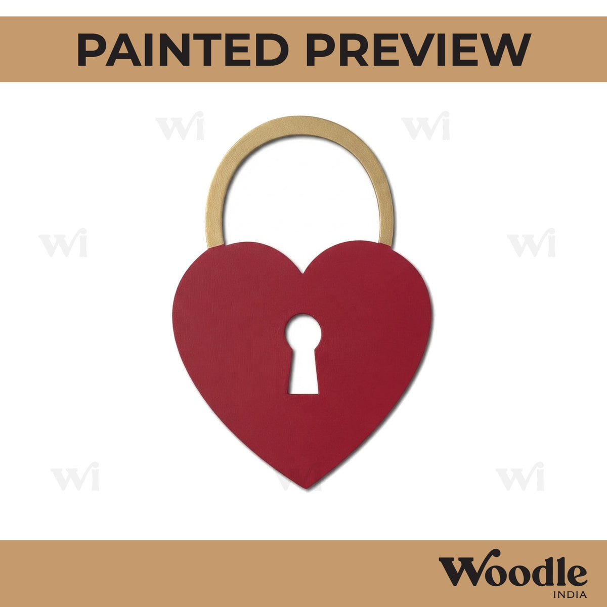 Heart Lock Cutout MDF Design 1