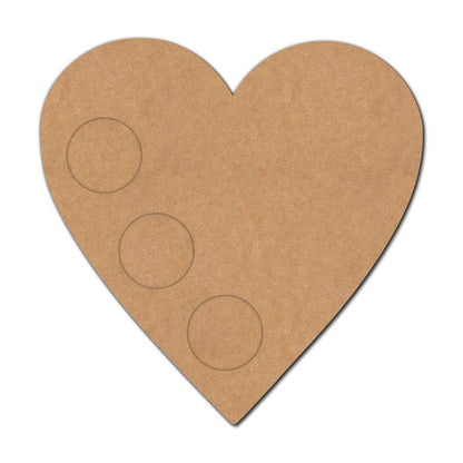 Heart Multiple Diya Tealight Holder MDF Design 1