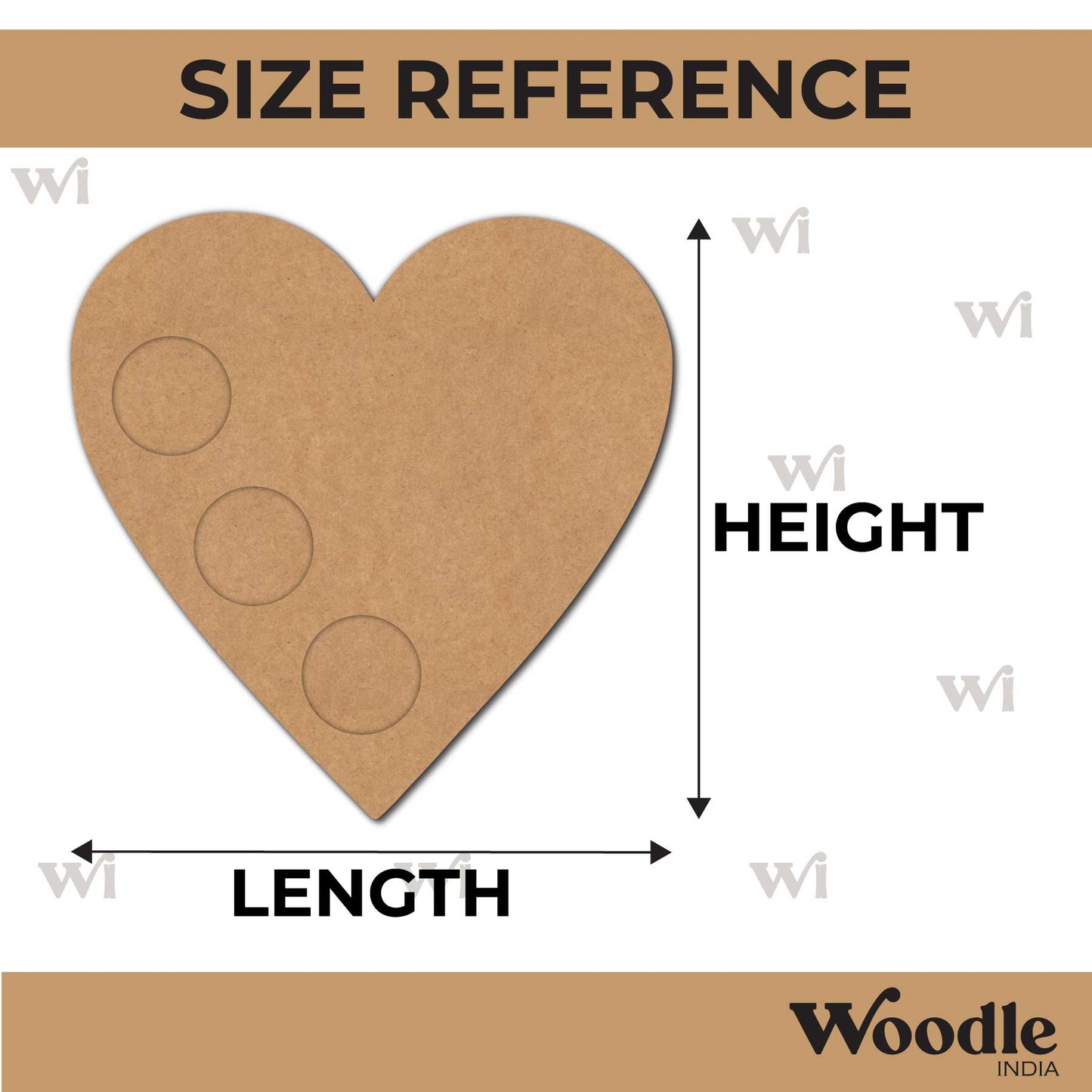 Heart Multiple Diya Tealight Holder MDF Design 1