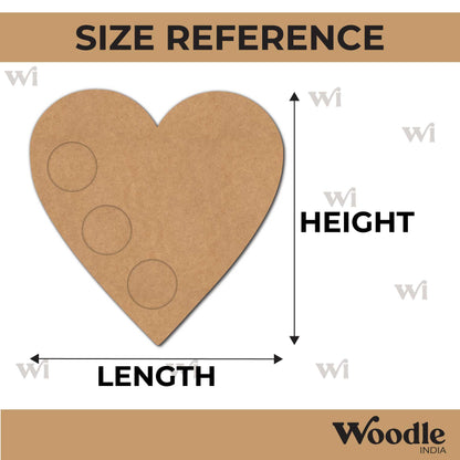 Heart Multiple Diya Tealight Holder MDF Design 1