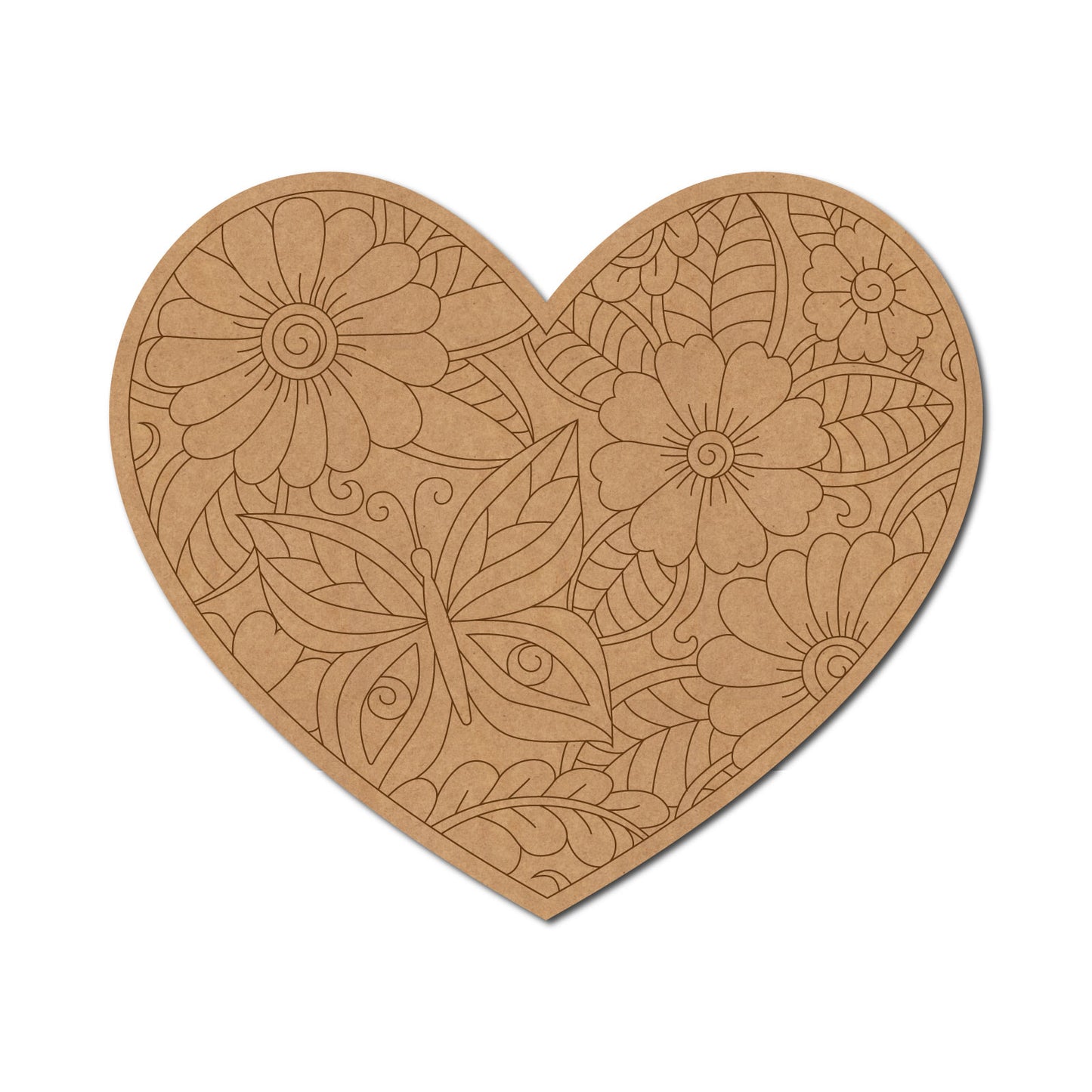 Heart Pre Marked MDF Design 1