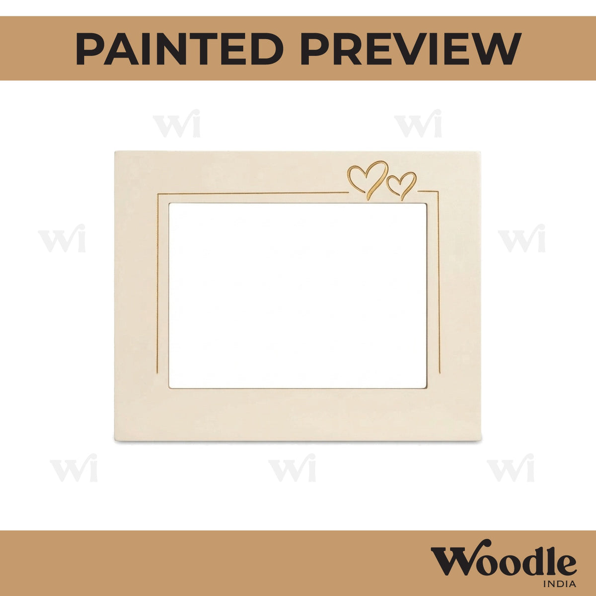 Heart Rectangle Frame Pre Marked MDF Design 1