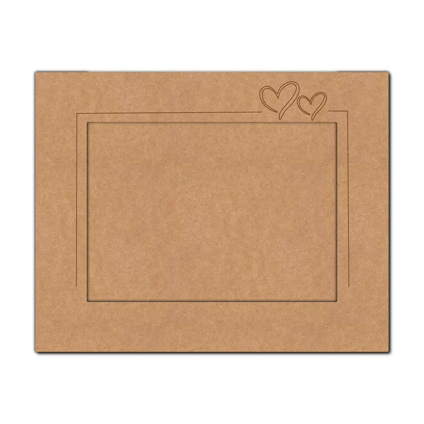 Heart Rectangle Frame Pre Marked MDF Design 1
