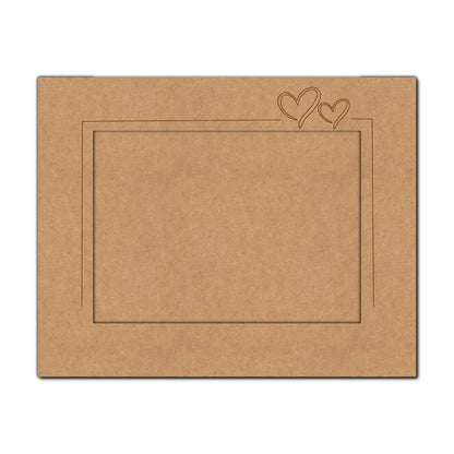 Heart Rectangle Frame Pre Marked MDF Design 1