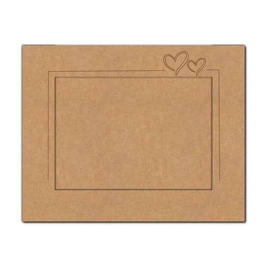 Heart Rectangle Frame Pre Marked MDF Design 1