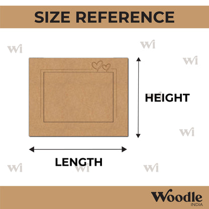 Heart Rectangle Frame Pre Marked MDF Design 1