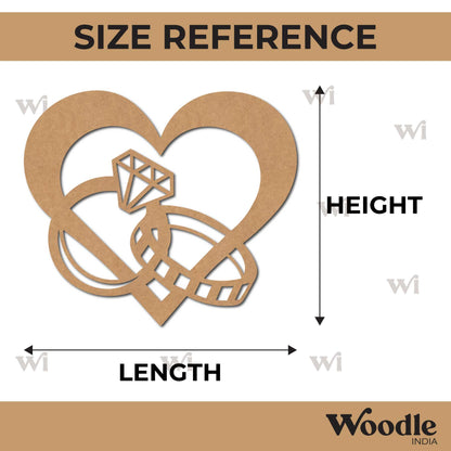 Heart Rings Cutout MDF Design 1