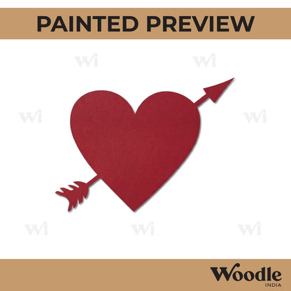 Heart With Arrow Cutout MDF Design 1