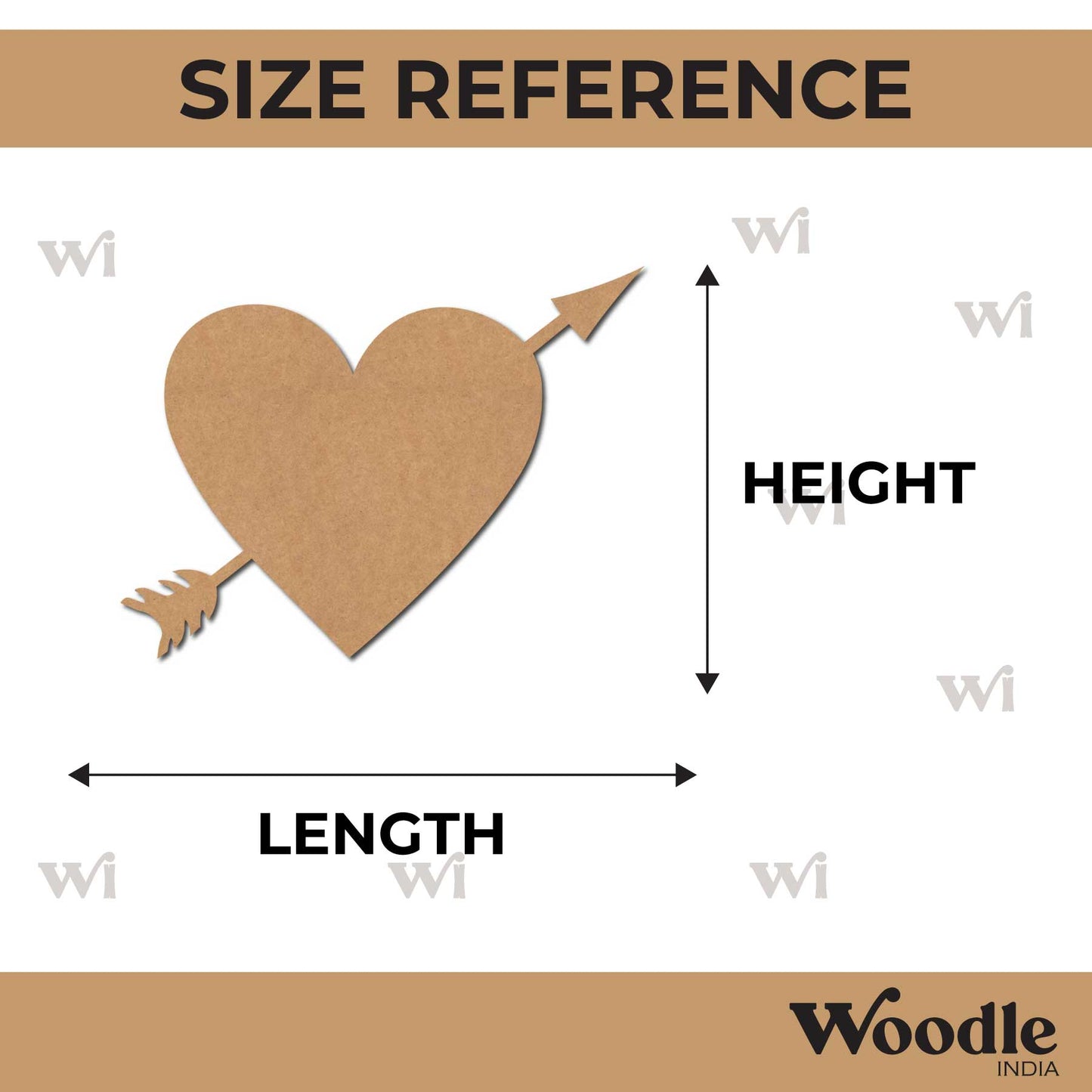 Heart With Arrow Cutout MDF Design 1