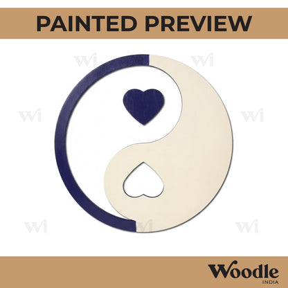 Heart Yin Yang Cutout MDF Design 1