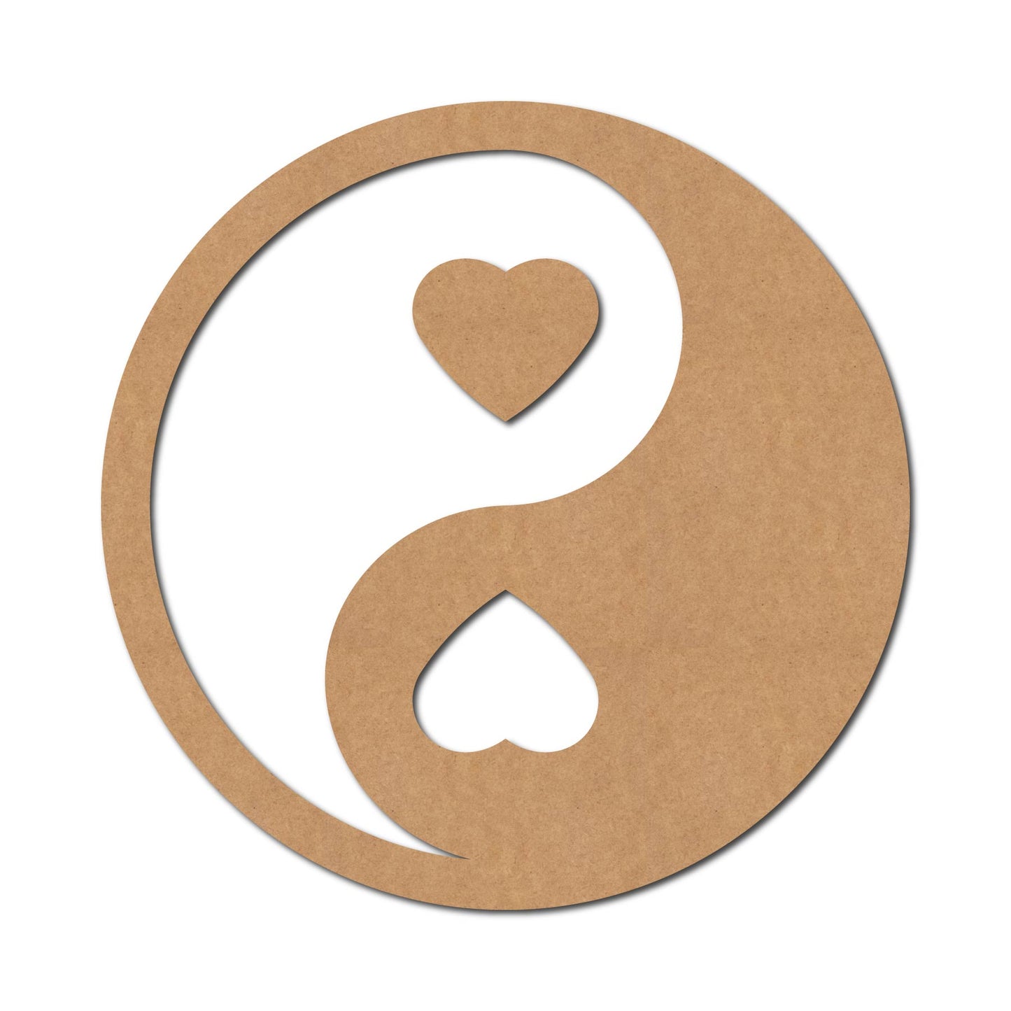 Heart Yin Yang Cutout MDF Design 1