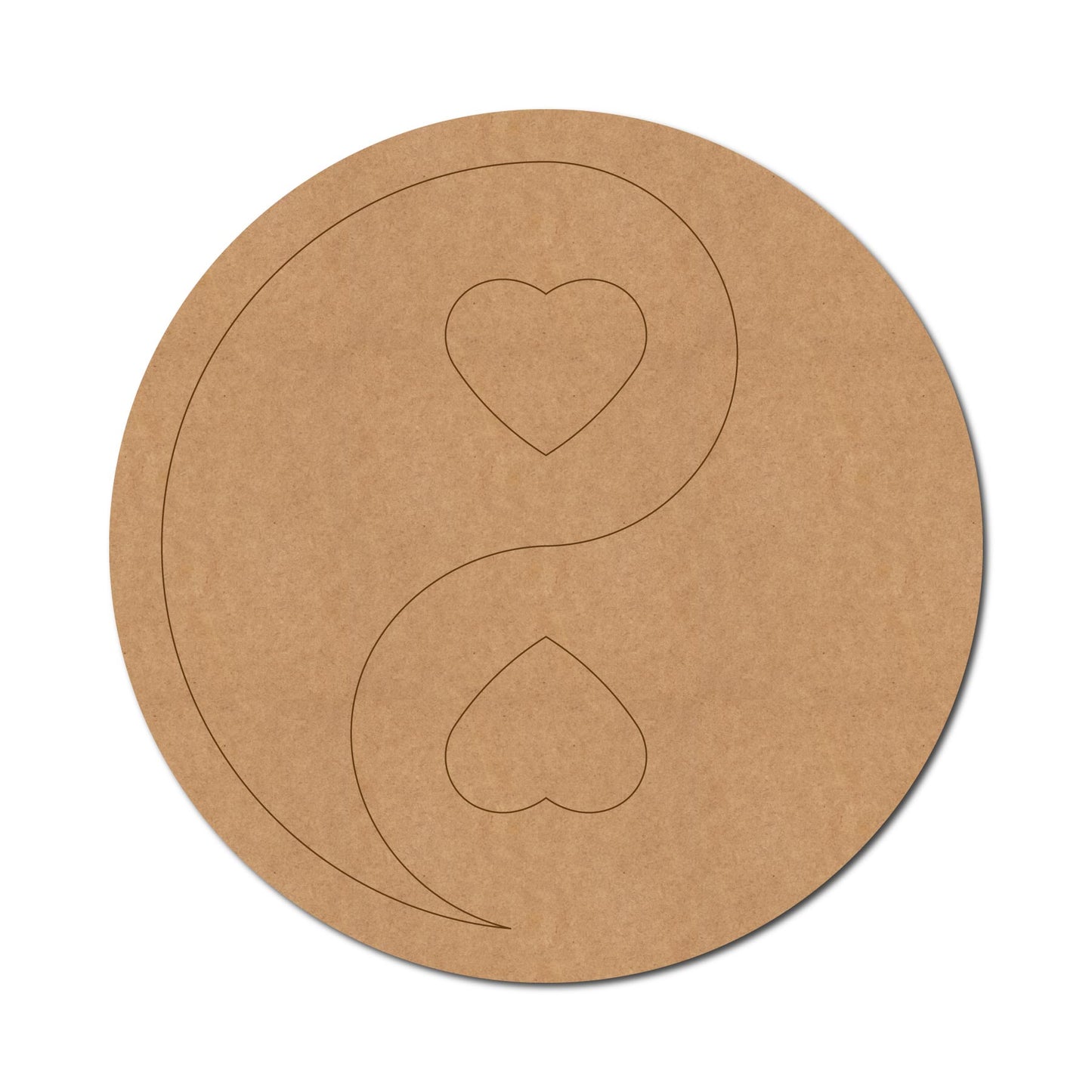 Heart Yin Yang Pre Marked MDF Design 1