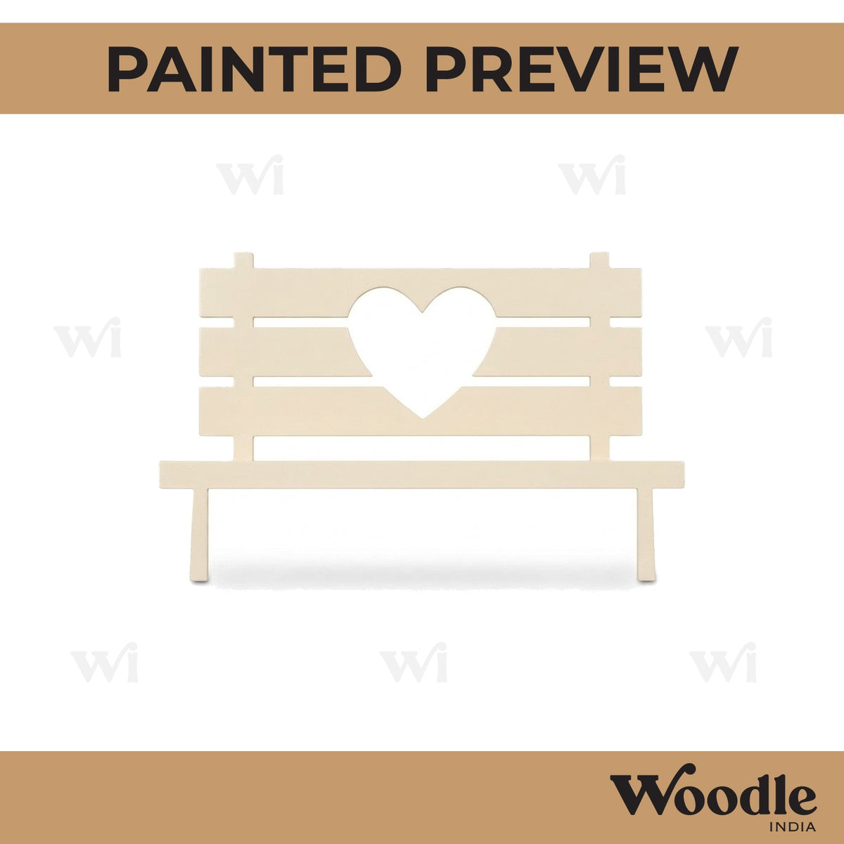 Heart Bench Cutout MDF Design 1