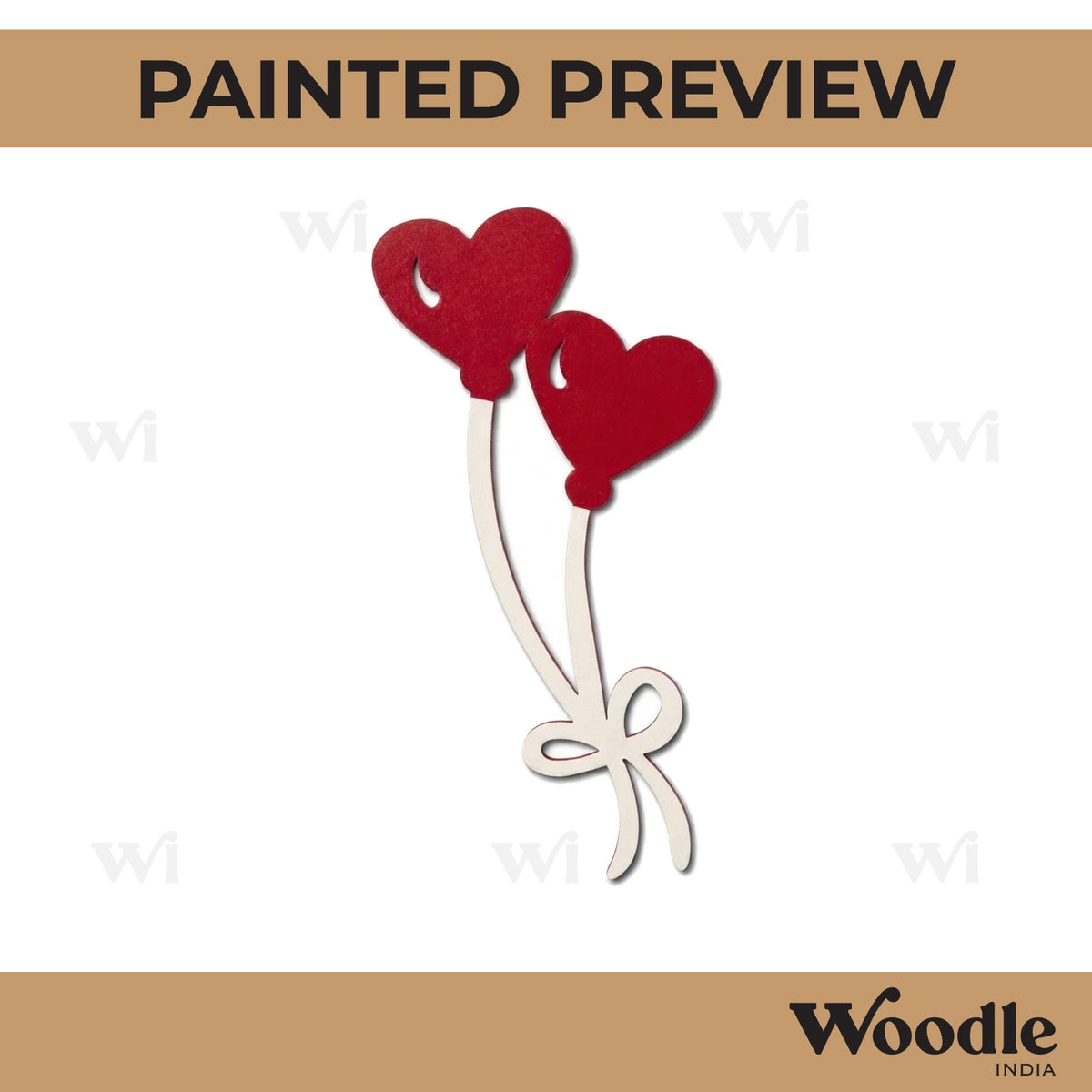 Hearts Balloons Cutout MDF Design 1