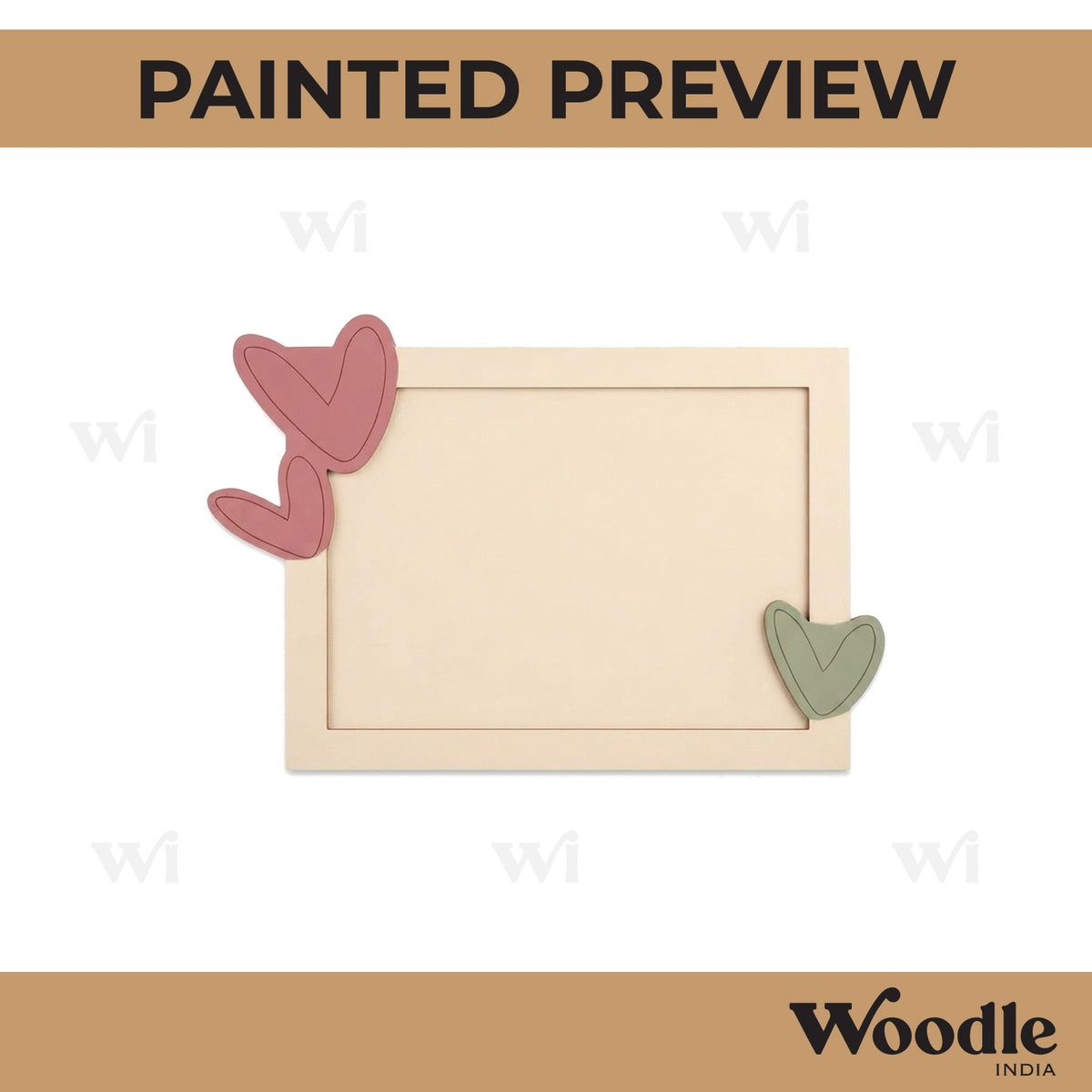 Hearts Frame Pre Marked MDF Design 1