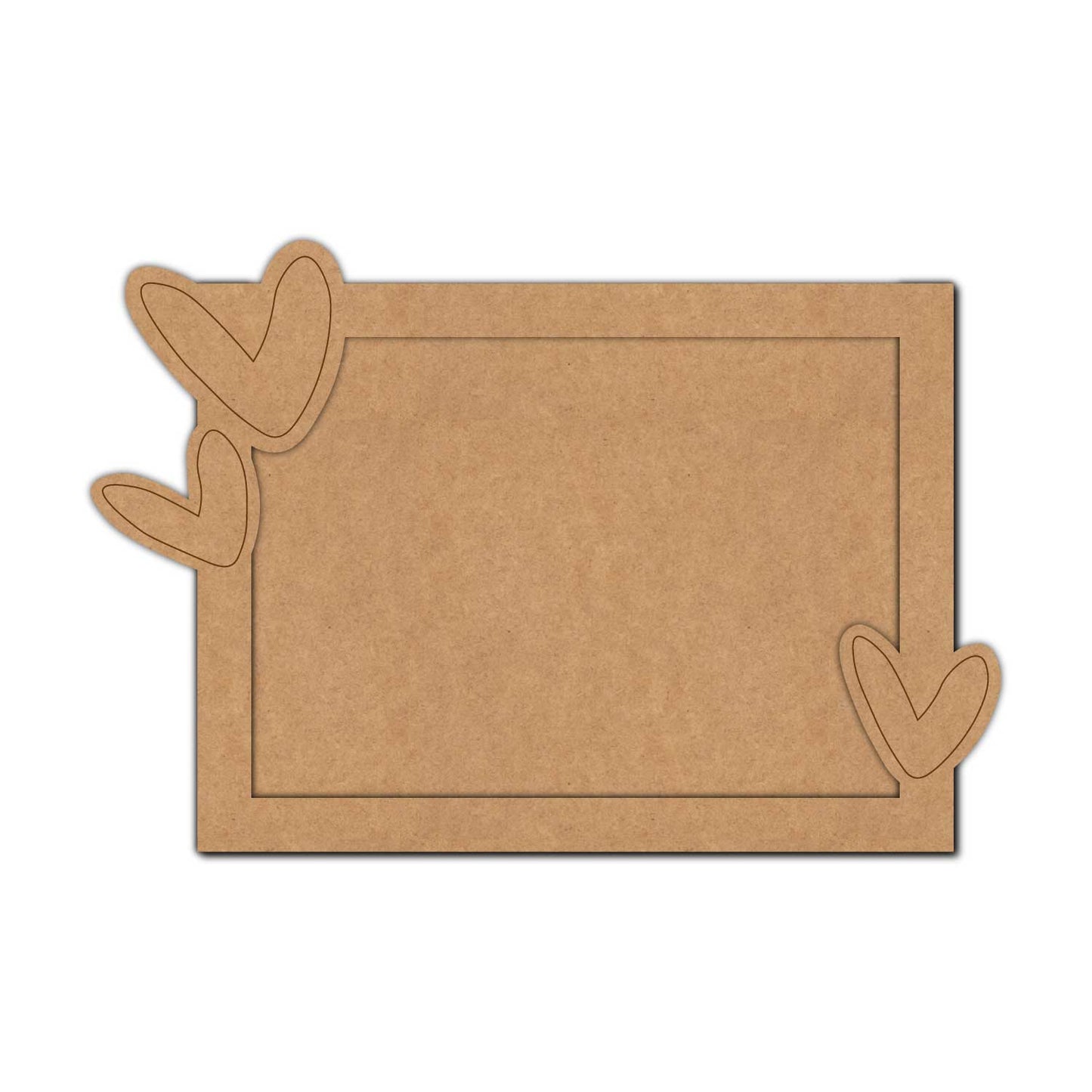 Hearts Frame Pre Marked MDF Design 1