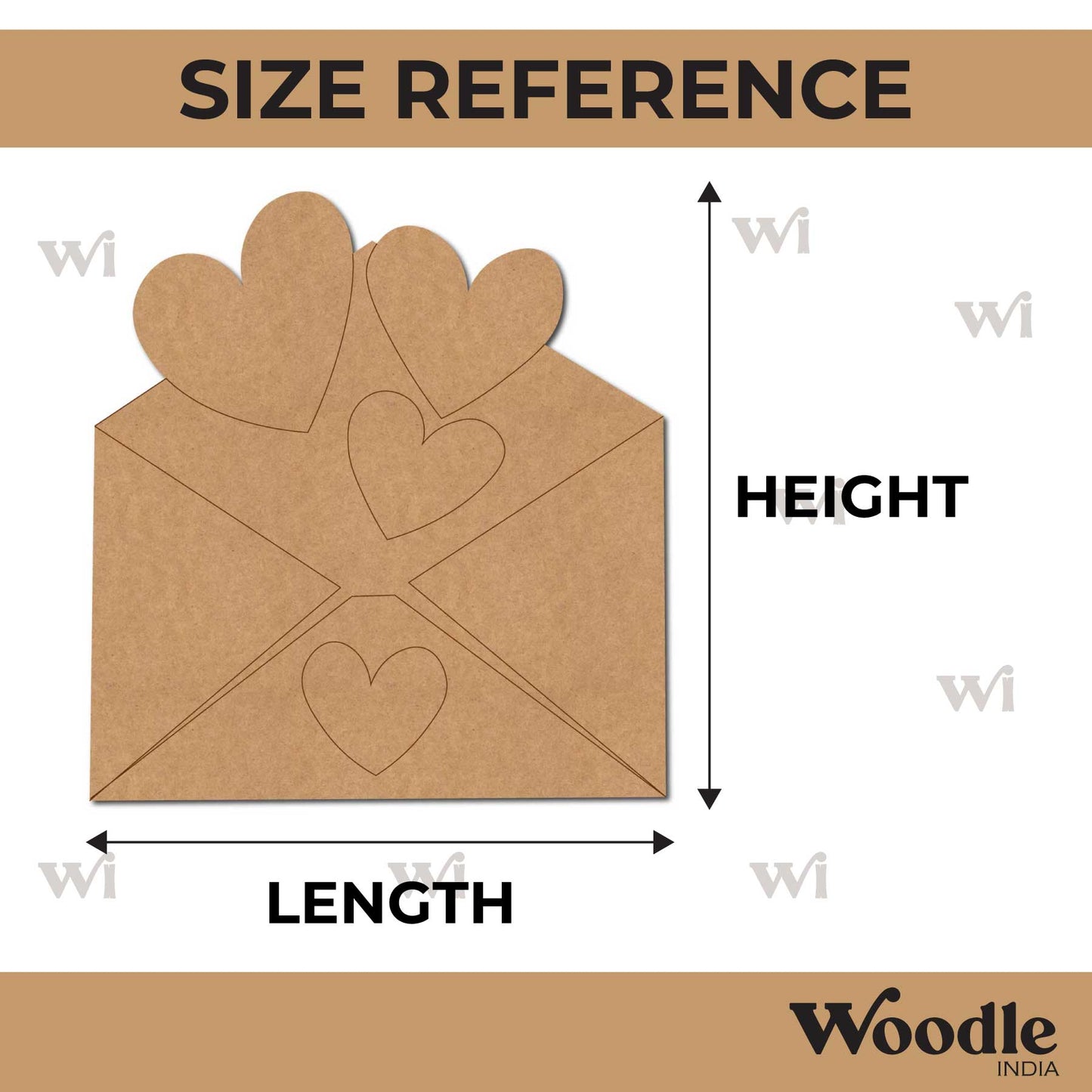 Hearts Mail Letter Pre Marked MDF Design 1