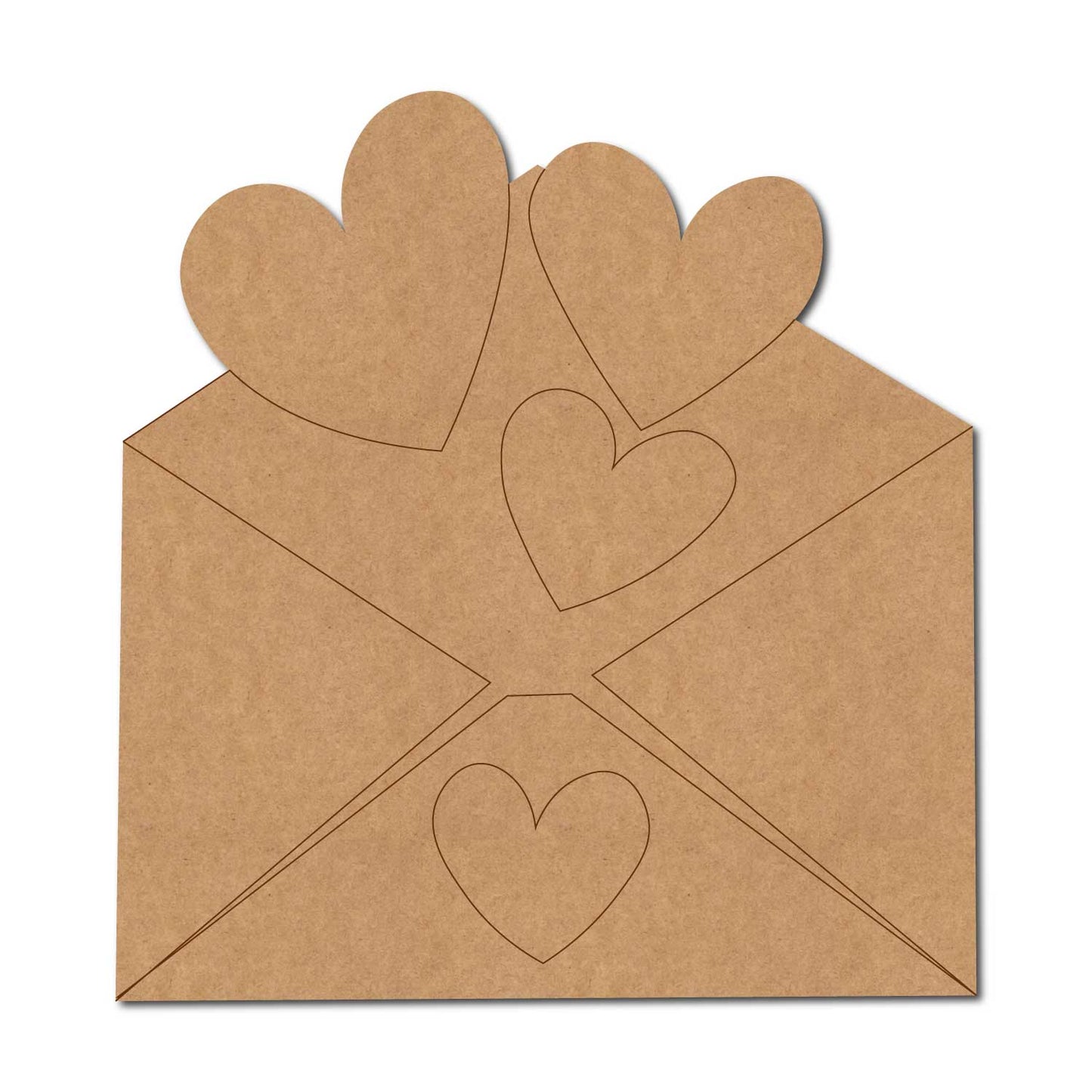 Hearts Mail Letter Pre Marked MDF Design 1