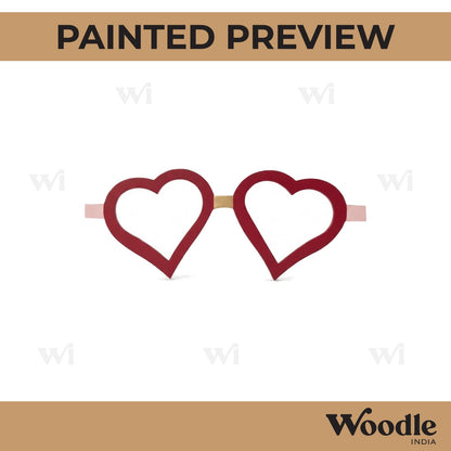 Hearts Spectacles Pre Marked MDF Design 1
