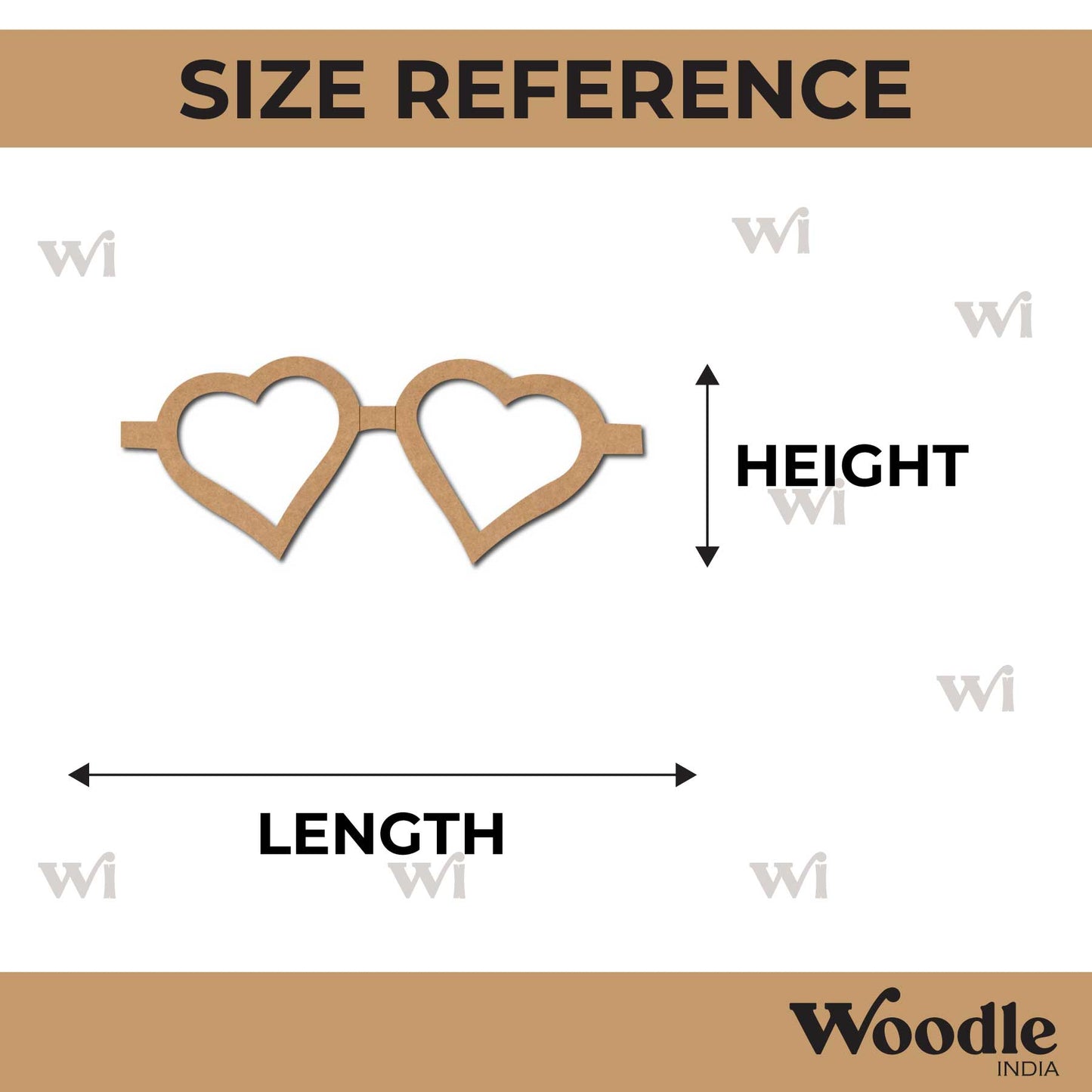 Hearts Spectacles Pre Marked MDF Design 1